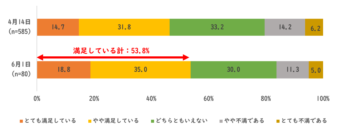 在宅勤務に対する満足度